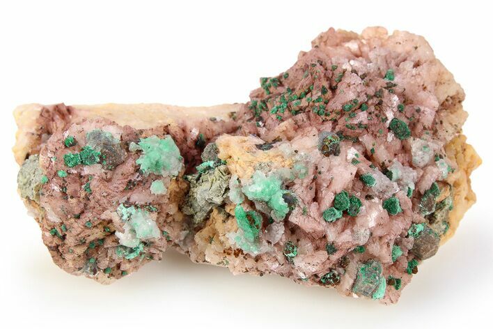 Rosasite, Selenite and Malachite on Ferroan Dolomite - Morocco #256537